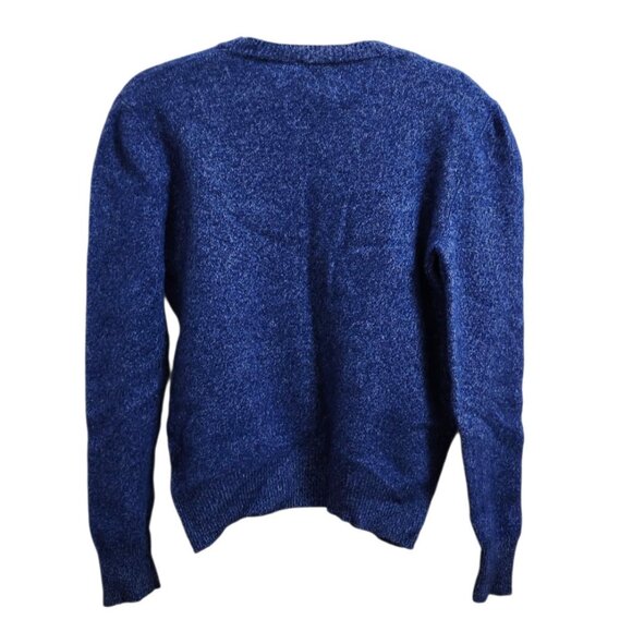 A.P.C. APC Wool Blend Crewneck Sweater M Blue Melange Knit Paris Minimalist Chic - Picture 4 of 9